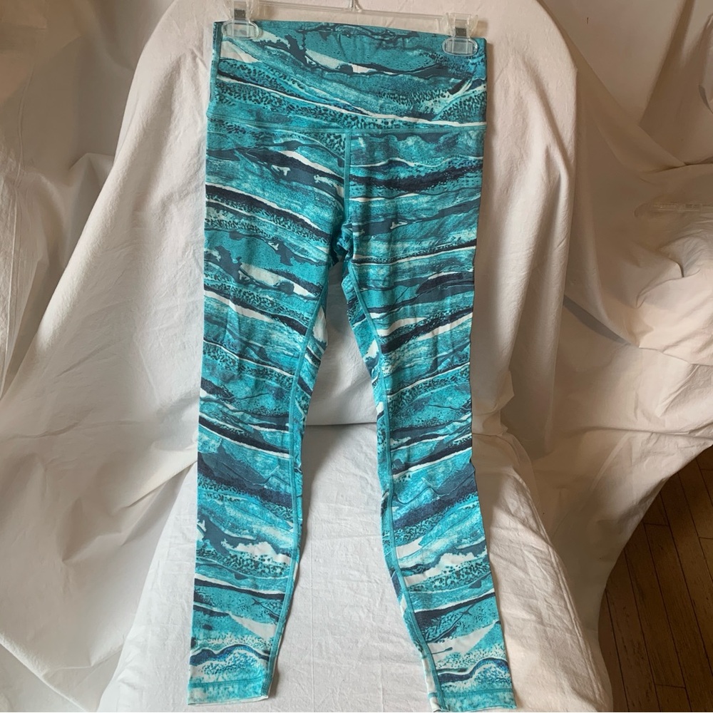 lululemon athletica Blue Patterned Swim Leggings